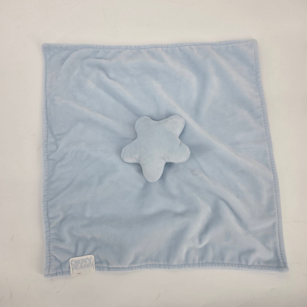 DKNY Jeans Baby Blue Star Security Blanket Lovey Soft Plush Kids - Picture 3 of 5